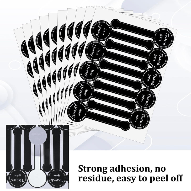 300 PCS Tamper Evident Labels for Food Packaging, Handmade Food Long Baking Seal Labels Black Self-Adhesive Foods Label for Bakery, Candy, Artisan Crafts Decorative Label