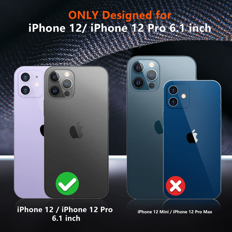 [Australia - AusPower] - SPIDERCASE Designed for iPhone 12 Case/iPhone 12 Pro Case, [10 FT Military Grade Drop Protection] [with 2 pcs Tempered Glass Screen Protector] Protective Cover for iPhone 12/12 Pro (Black) Black 