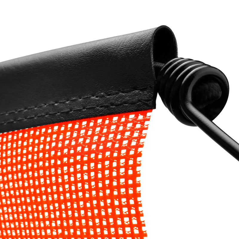 [Australia - AusPower] - Safety Flag Set - 6 Bright Orange Mesh Warning Flags, 18 x 18 Inch, Heavy Duty, Oversize with Vinyl Welt, Bungee Cord, and EZ Hook for Trailer and Pilot Cars 