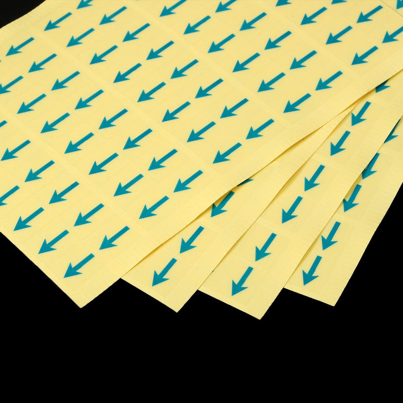 PATIKIL Small Arrow Stickers 0.5x0.4, 6 Sheet PET Self Adhesive Product Inspection Defects Indicator for Industrial Work, Blue