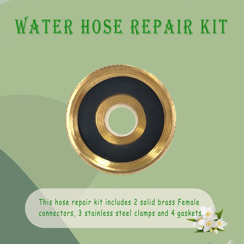 [Australia - AusPower] - AOPANDA 1/4" Barb x 3/4" Female GHT Thread Solid Brass Water Hose End Repair Connector, Includes Stainless Steel Clamps and gaskets 2 1/4" Barb x 3/4 GHT 