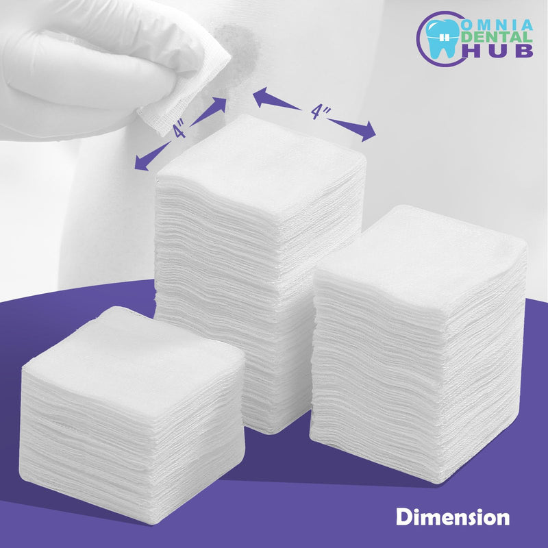 [Australia - AusPower] - 200 PCs Capra Premium Cotton 4-Ply 4" x 4" Gauze Pads by Omnia ONE | 100% Pure Cotton – Soft, Absorbent, Non-Sterile – Ideal for Wound Care, Dental, Medical, and Cosmetic Use 4x4-4Ply 200 