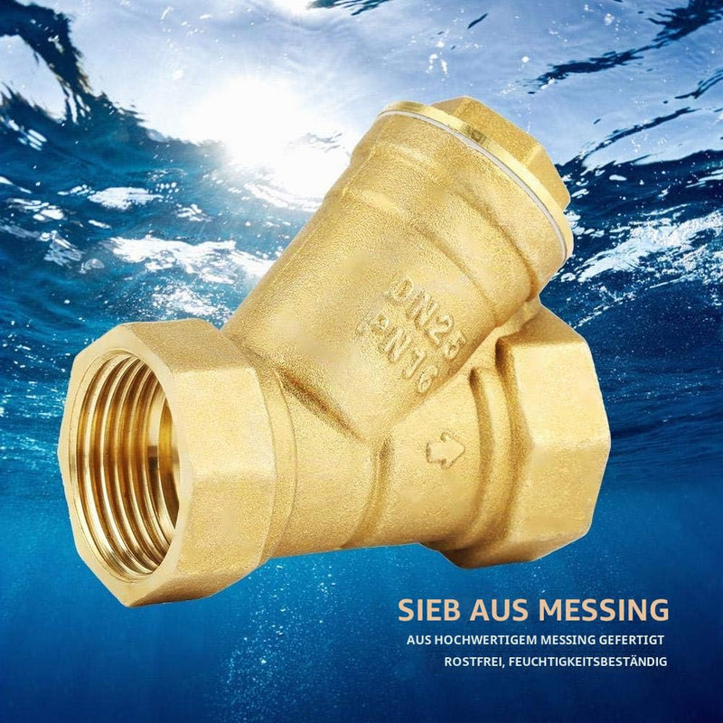 1 inch BSPP Y Shaped Brass Strainer Filter Valve Internal Thread Connection for Water Oil Separation