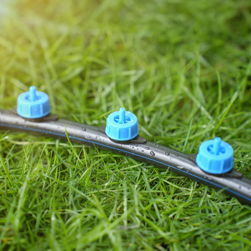 [Australia - AusPower] - 50 Pack 1/2 Gallon Per Hour Pressure Compensating Drip Irrigation Drippers, Orange Drip Sprinkler Emitters for 1/4 Inch Drip Irrigation Tubing for Garden Watering System Blue 1/2 GPH Drippers-50 Pcs 