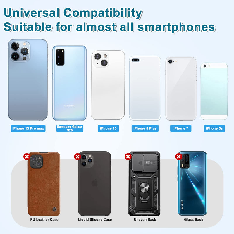 [Australia - AusPower] - SHANSHUI Phone Card Holder, Silicone Card Holder for Phone Case Wallet Credit Card Holder Strong Adhesive Pocket Stick on Compatible for iPhone & All Smartphones Multi-Colors(5 Pack) 