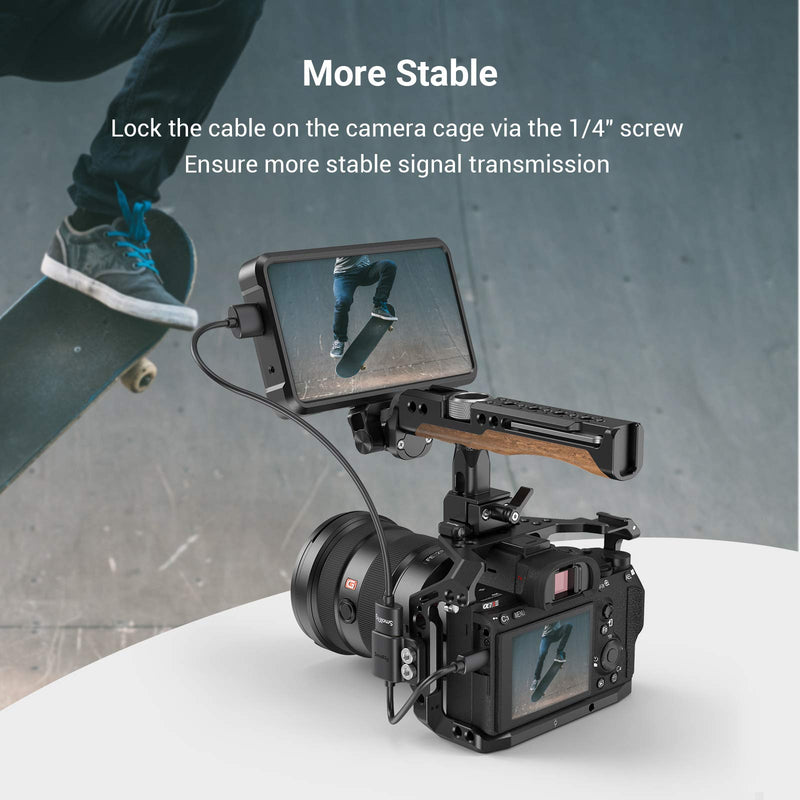 [Australia - AusPower] - SMALLRIG Ultra Slim 4K Adapter Cable (D to A), Micro-Sized Ports Male to Full-Sized Ports Female, 4K@60HZ, for Sony A7R IV A7RIII A7III A7II A7RII / for Fujifilm X-T2 X-T3-3021 