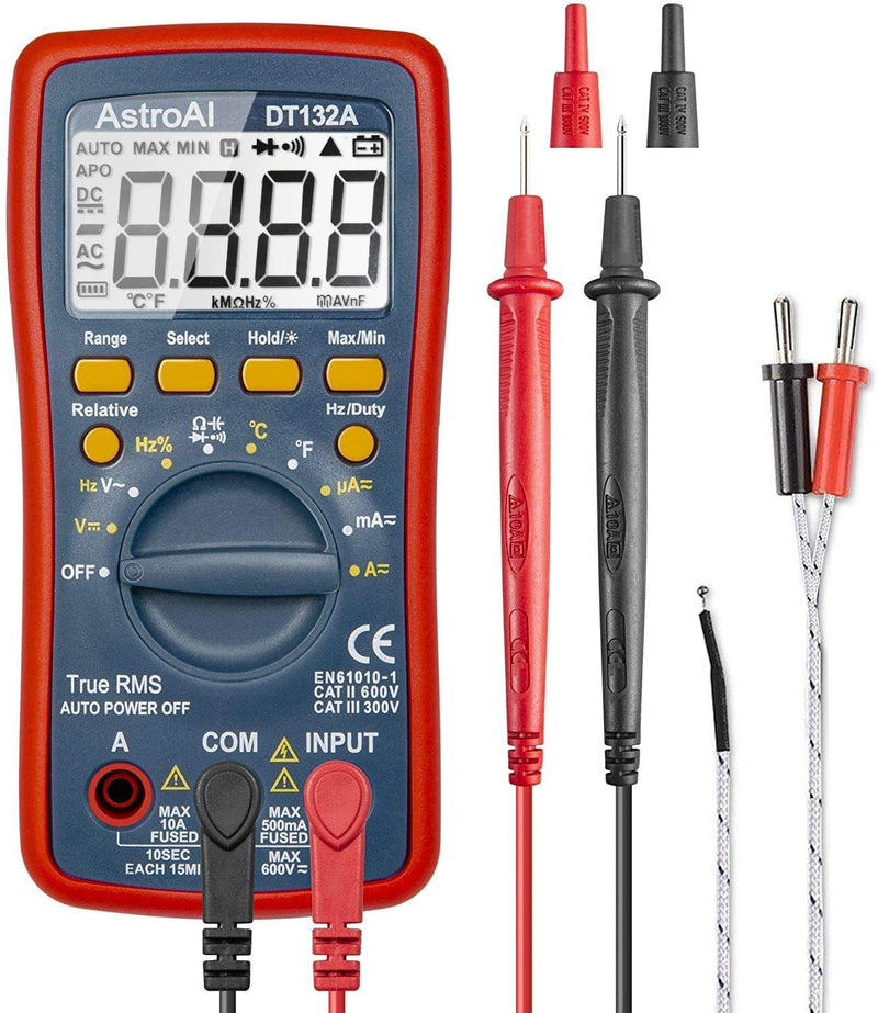 [Australia - AusPower] - AstroAI Digital Multimeter, TRMS 4000 Counts Volt Meter (Manual and Auto Ranging) Battery Voltage Tester 