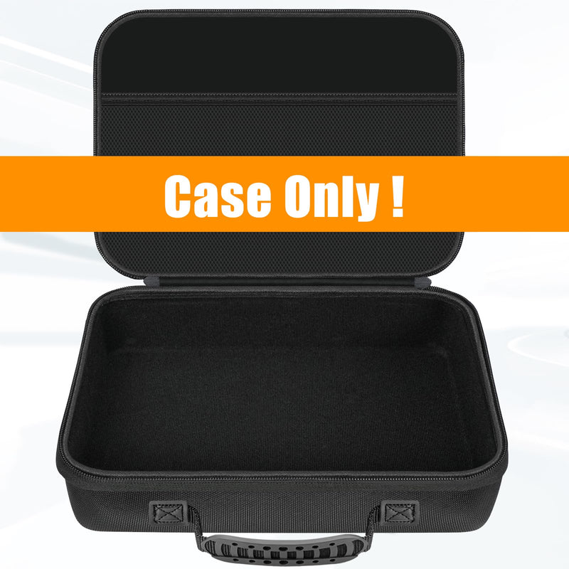 EVA Hard Shell Travel Case for Smart Nebulizers & Asthma Inhalers - Portable Carrying Organizer with Mesh Top Compartment for Masks, Cables, Adult Breathing Device Accessories (Case Only) Black