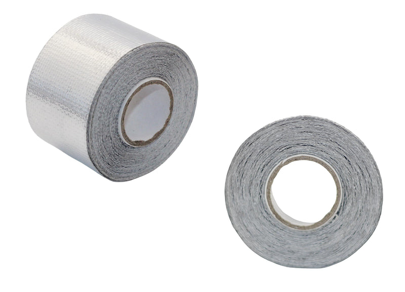 [Australia - AusPower] - 2 Rolls Fireproof Self-Adhesive Heat Shield Tape, 1.5 inch x 29.5FT Fiberglass Heat Resistant Tape High Temperature Reflective Silver Foil Tape Tear-Resistant for Automotive, HVAC, and Industrial Use 