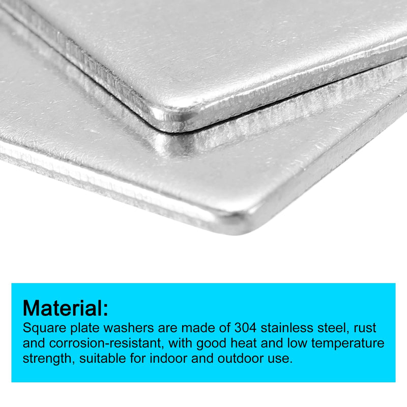 [Australia - AusPower] - uxcell Square Washer, 25Pcs M6x20x20x1.5mm 304 Stainless Steel Square Plate Washers Flat Pad Spacer Gasket for Hardware Fastener 25 