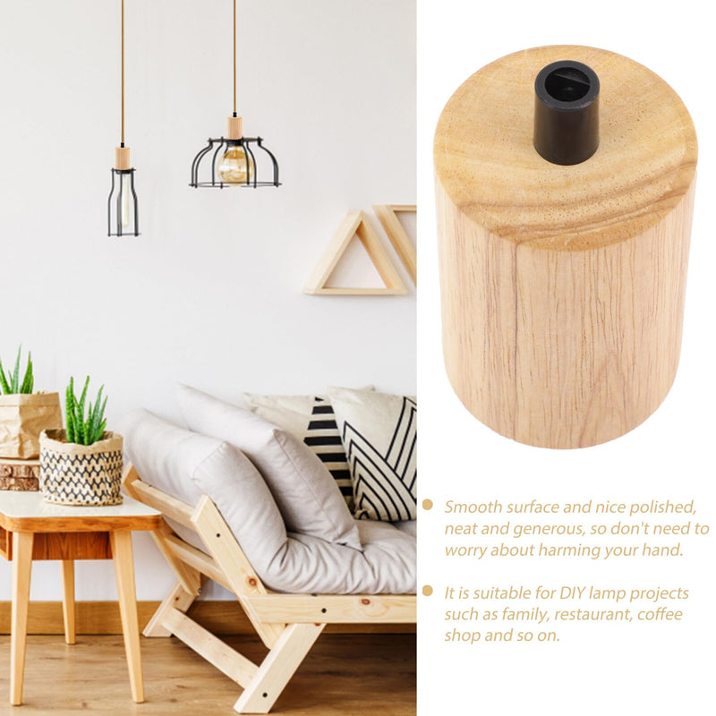 Didiseaon Wooden Lamp Holder Vintage Lamp Base Made of Wood and Plastic Durable Stable Install for DIY Pendant Light Living Room Bedroom