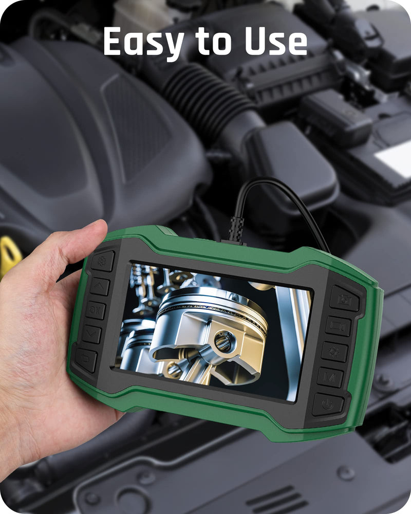[Australia - AusPower] - Dual Lens Endoscope, 1080P HD Borescope Inspection Camera with Light, 4.5'' LCD Screen can Split Screen, 7.9mm IP67 Waterproof Scope Camera, 16.5FT Semi-Rigid Cable, 32GB Card 