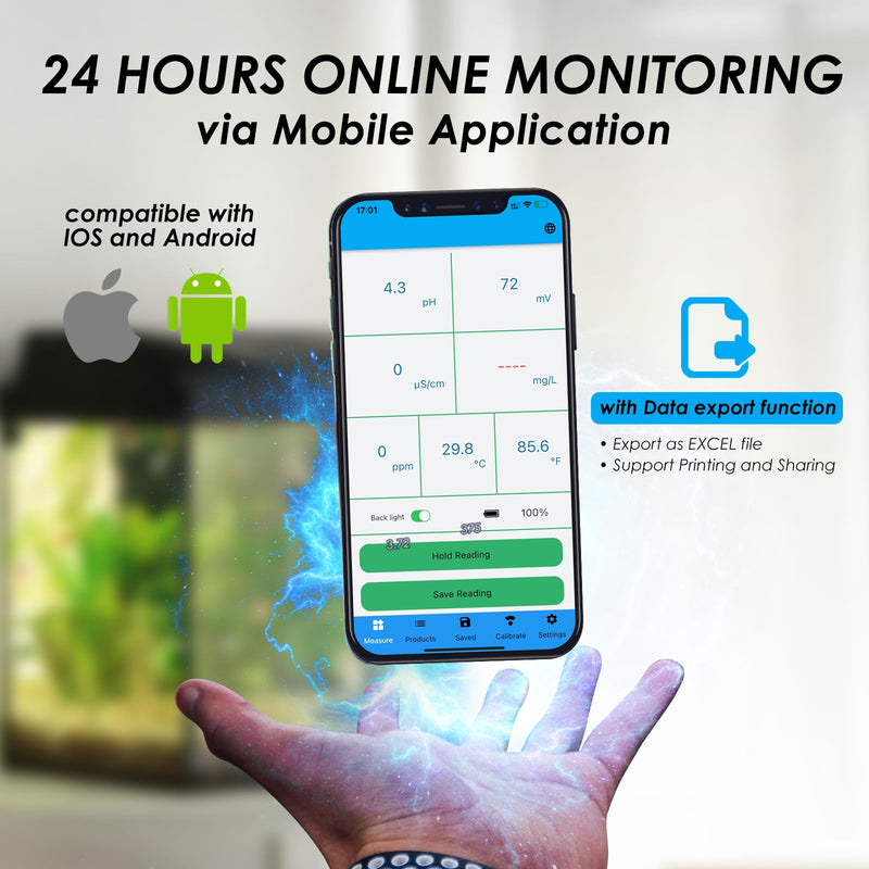 [Australia - AusPower] - 6-in-1 Bluetooth Swimming Pool Water Tester EC/Salinity/pH/ORP/Temperature/Chlorine Meter Wireless Floating Smart Pool Monitor Water Tester for Pools & Swim Spas 