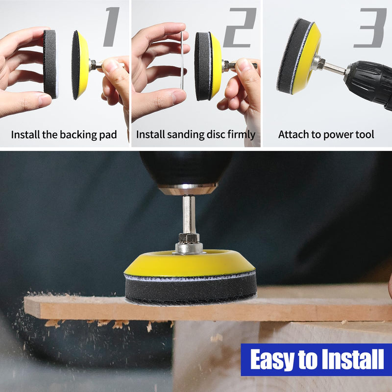 [Australia - AusPower] - Pomsare Sanding Discs 75 mm Velcro, Pack of 106 Sanding Pads, Polishing Attachment, Cordless Screwdriver, Sanding Attachment for Dremel Accessories, Drill Plates 