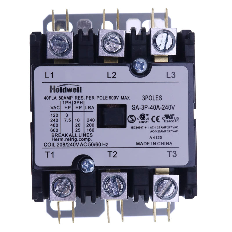 [Australia - AusPower] - SA-3P-40A-240V 3 Pole 40 Amp 240V Coil Definite Purpose Air Conditioner Contactor 