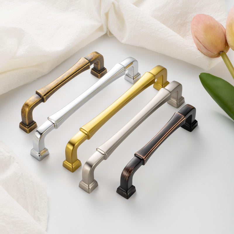 5 Pack 7-1/2 Inch Brushed Gold Cabinet Pulls Gold Cabinet Handles Gold Drawer Pulls 3175 Cabinet Hardware for Kitchen Cabinets Drawers Bedroom Dresser Bathroom Vanity 7-1/2 In Hole Distance 5