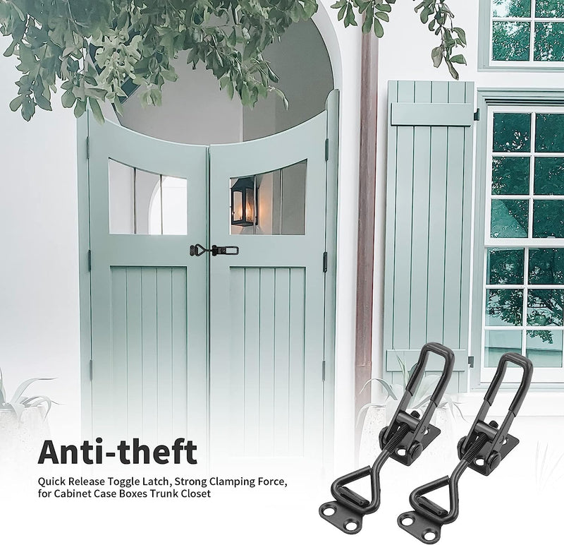 [Australia - AusPower] - E-TING 6Pack Toggle Clamp Latch 100KG 220LBS Holding Capacity 4001Pull Latch Clamps Black Adjustable Quick Release Hasp Clamps for Smoker Cabinet Boxes Case Trunk Jig, Metal Toggle Latch Catch Set 4001?6pack? 