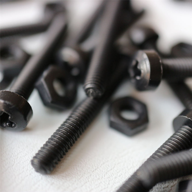[Australia - AusPower] - 20 x Black Pan Head Screws Polypropylene (PP) Plastic Nuts and Bolts, M3 x 20mm, Washers, (3/32 x 25/32 in) 