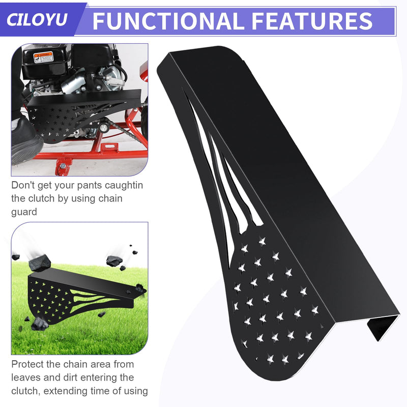 [Australia - AusPower] - Metal Mini Bike Chain Guard 212 Clutch Cover Compatible with Predator 224cc Coleman CT200U CT200U-EX BT200X Baja MB200 Doodlebug DB30 CT100U CC100X Motovox Mbx10 Mbx11 196cc GX160 Engine Parts black 