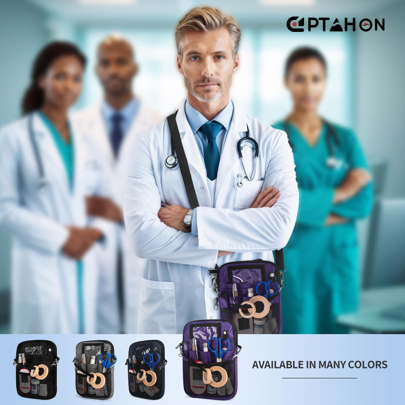 [Australia - AusPower] - Nurse Fanny Pack for Women with Stethoscope Holder - Medical Fanny Pack and Pouch Organizer, Small Utility Waist Bag for Nursing Tools and Supplies, Ideal Nurse Belt bag (Purple) Purple 