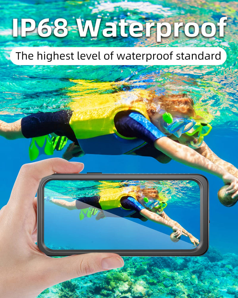 [Australia - AusPower] - WIFORT for iPhone 12 Mini Waterproof Case Built-in Screen Protector Water Resistant Cover Protective Drop Protection Hard, Shockproof Full Body Defender Tough Military Grade - 5.4" Black 