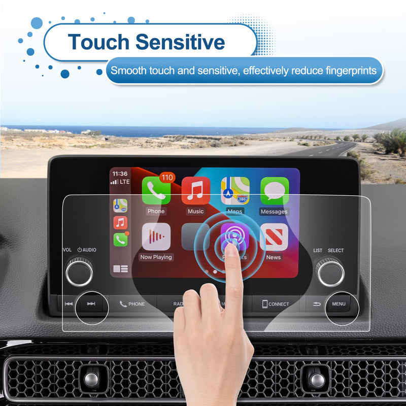 [Australia - AusPower] - 2022 2023 2024 Civic Screen Protector for Honda Civic (Sport/LX/EX/EX-L) 7-inch Touch Screen, 2022 2023 Civic Tempered Glass 2024 Civic Navigation Accessories HD Transparent Protective Film 