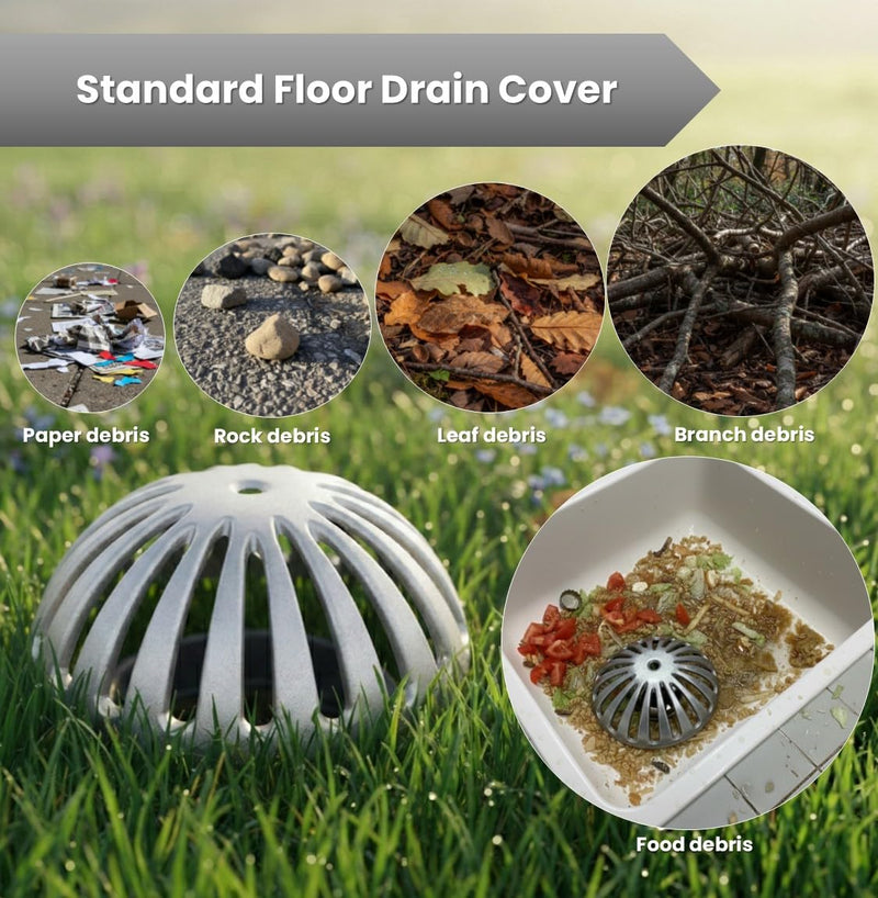 Leyso Heavy Duty Aluminum Dome Floor Drain Cover and Drain Strainer, Removable Outdoor Drain Cover, Dome Strainer for Restaurant, Home, Garden, Roof Top 5-1/4" Diameter x 2-1/4"H (3 PCS) 3