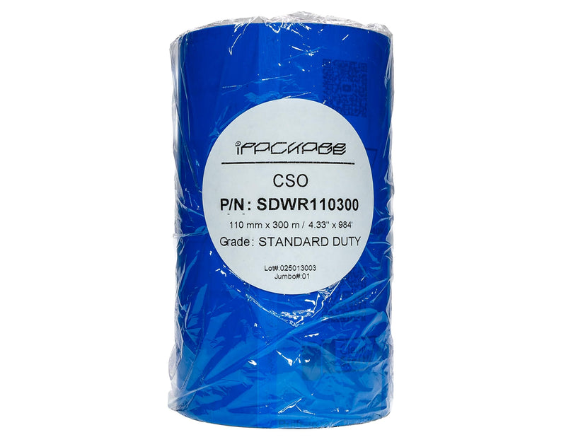 Thermal Transfer Wax/Resin Ribbon 4.33" x 984' (110mm x 300m) 1 roll | Industrial Barcode & Shipping Labels | Zebra, TSC, GoDex, Citizen Compatible | 1" Core, Ink Out