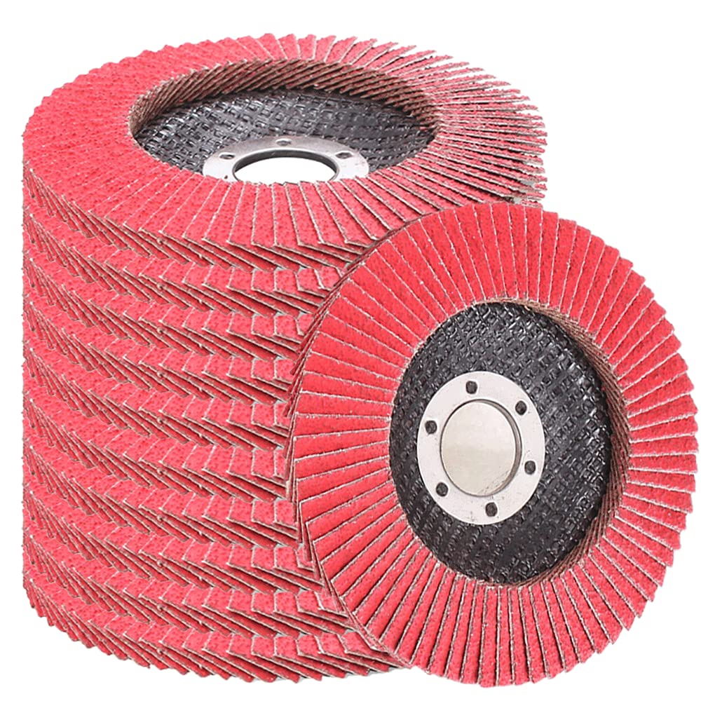 Flap Discs, Flap Wheels 60 Grit, Ceramic Grinding Discs 115mm, 4-1/2 x 7/8 Inch Work with Universal Angle Grinders, Suitable for Metal Sanding Grinding and Conditioning, Type29, 10 Pack.