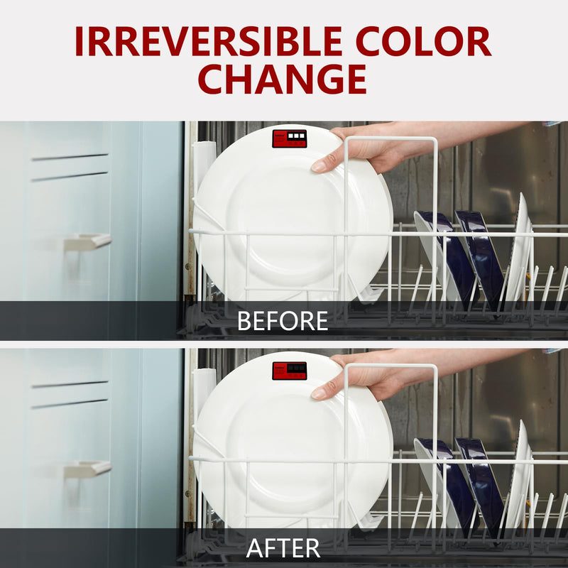 Dishwasher Temperature Labels, Briidea Temperature Label for Dishwashers, 3-Temp 160°F/71℃, 170°F/76.5℃, 180°F/82℃, Pack of 24 Labels, Easy to Use 0.98in*1.81in