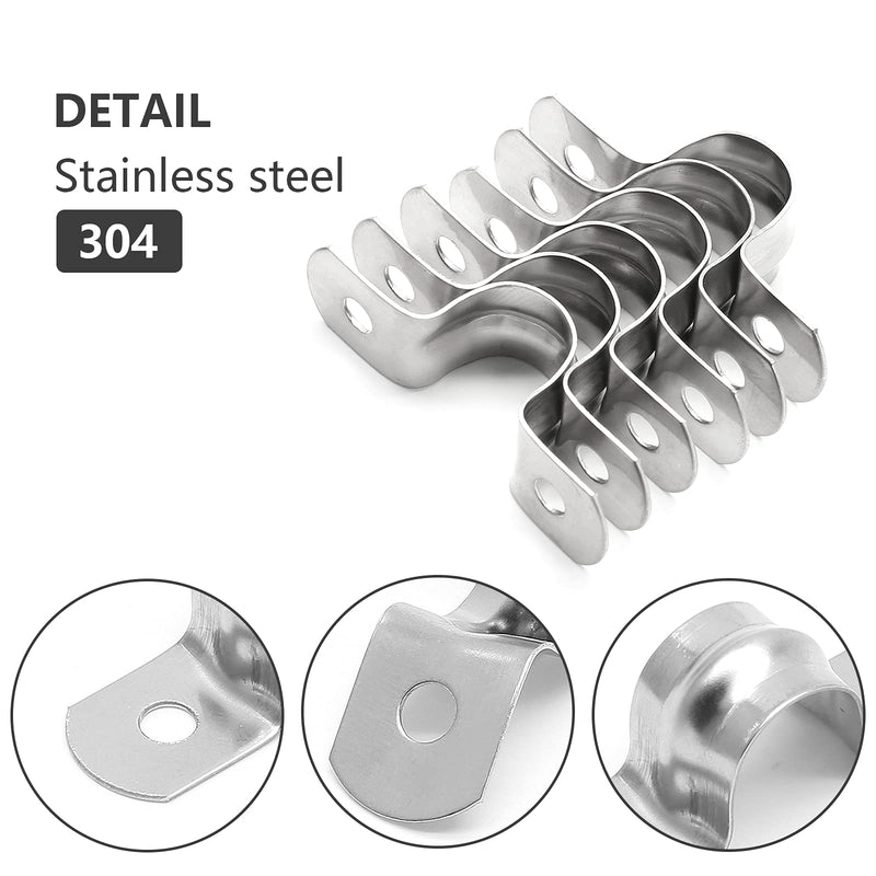 [Australia - AusPower] - 30Pcs M12 Rigid Pipe Strap, 1/2" Stainless Steel 2 Holes Cable U Bracket Pipe Clamp for Fixing Pipe or Cable, 0.47" Width 30Pcs M12 