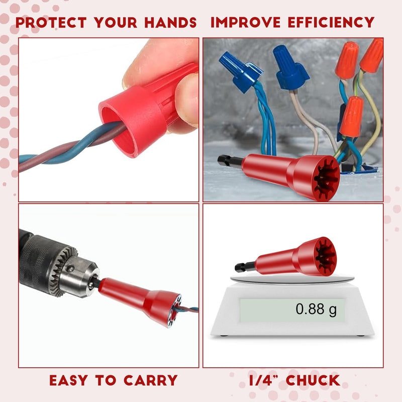 [Australia - AusPower] - Wire Twister Tool,Wire Twister Tool for Drill, Wire Twister Electrician Driver Wire Bending with 1/4 Chuck for Wire and Man Drill(2 Pack-red) 2 Pack-red 