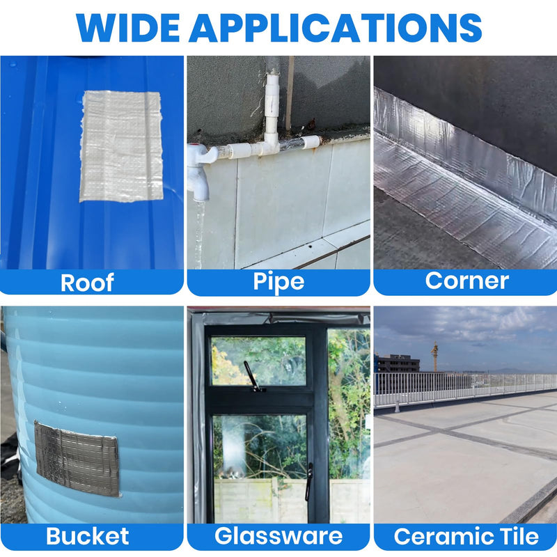 ADHES Butyl Tape Waterproof Tape, 2in x 16ft Aluminum Foil Tape, Butyl Sealant Tape for RV Repair, Window, Boat and Pipe Sealing, Glass & EDPM Rubber Roof Patching(Model:RAY100-2,Glue Color:Grey) 2 inches x 16 feet Grey 1