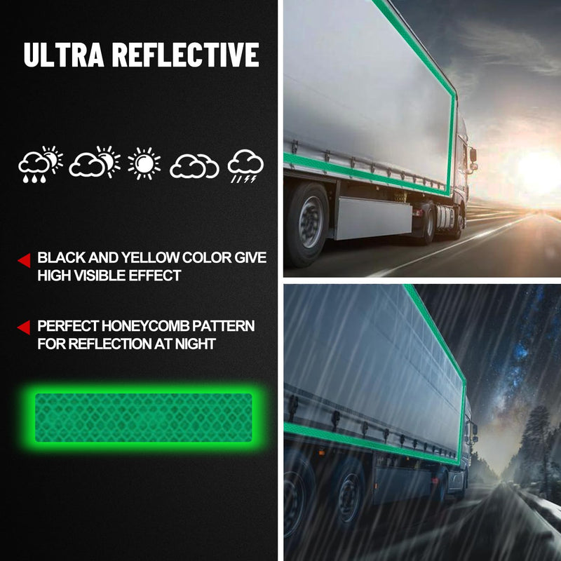 Green Reflective Tape, 1 Inch x 82 Feet - High Intensity - Safety Tape Waterproof Conspicuity for Trailer Reflector Trucks Bikes Baby Strollers Helmets Green