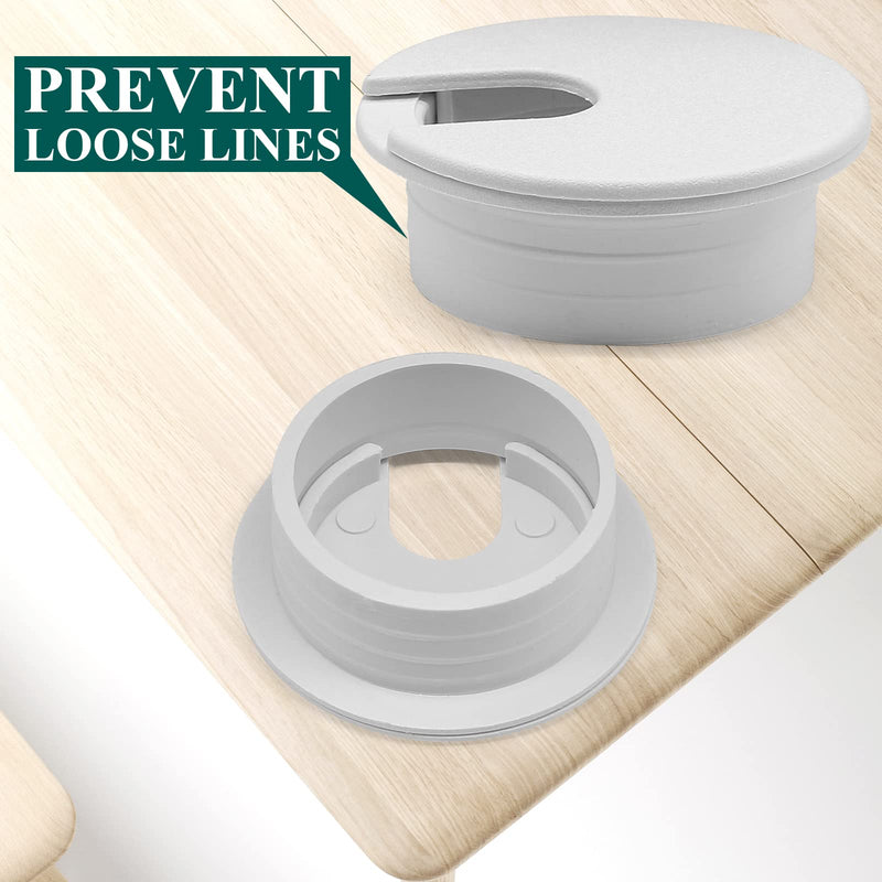 [Australia - AusPower] - White Desk Cord Grommets 1-1/2 Inch, Plastic Grommet Cable Hole Cover for Office Equipment, Computer Desk Wires - 2 Pieces White 