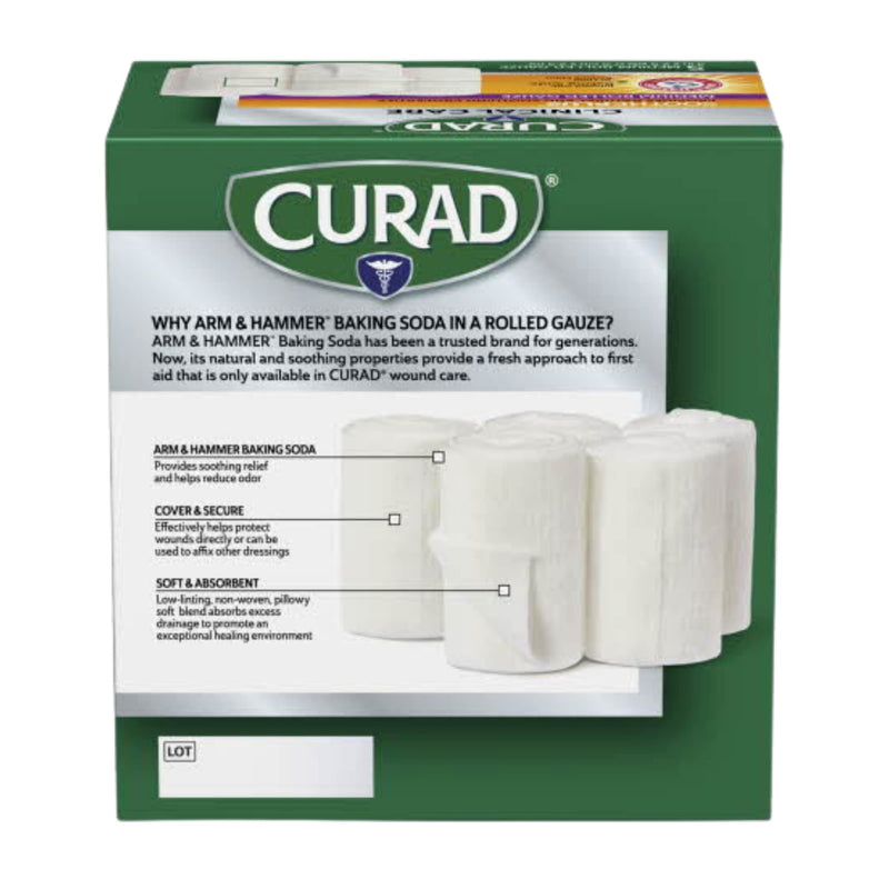 [Australia - AusPower] - Curad SoothePlus Rolled Gauze with Arm & Hammer Baking Soda, 3" x 2.5 yds, 5 count (Pack of 1) 5 Count (Pack of 1) 
