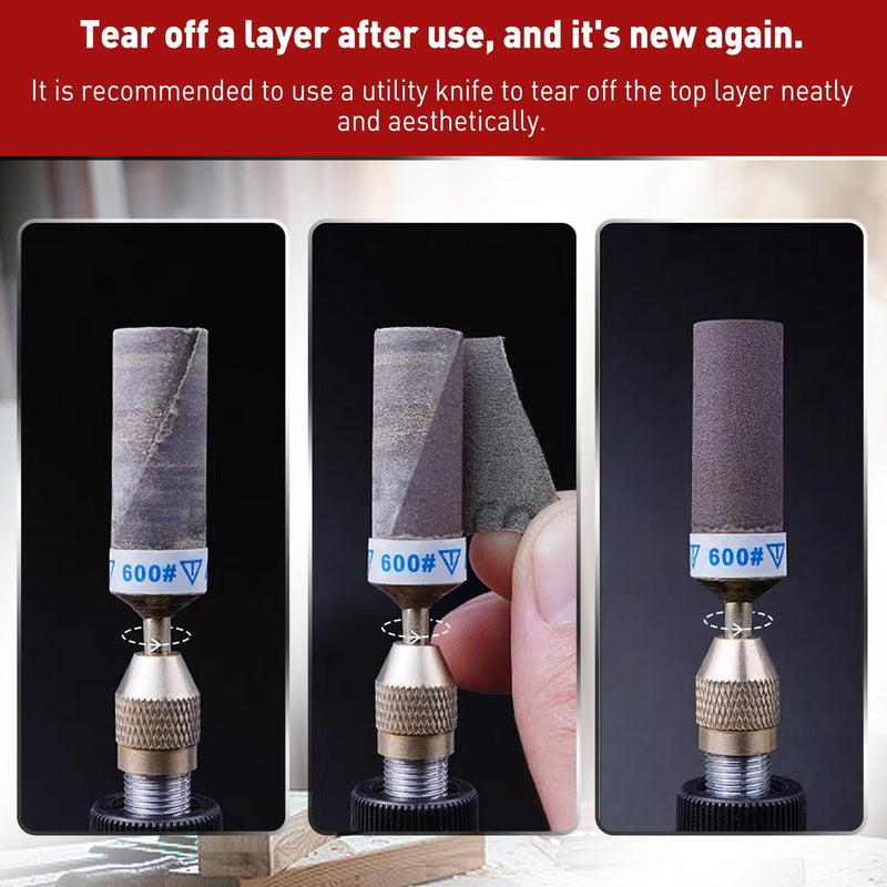[Australia - AusPower] - Sanding Sleeves Set for Dremel Rotary Tool with 3 mm Shank 180/240/600/1000/1500/2000 Grit Sanding Attachments, Sanding Rollers for Sanding & Rusting, Metal Edge Abrasion, Stone, Wood Sanding 25Pcs--Mixed 