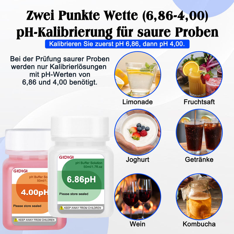 pH Buffer Solution 4.00/6.86/9.18, pH Calibration Kit with Cleaning Solution, Small Portable Packaging, Standard Pre-Mixed Liquid for pH Meter, Hydroponic Tester, Laboratory 4/6.86/9.18