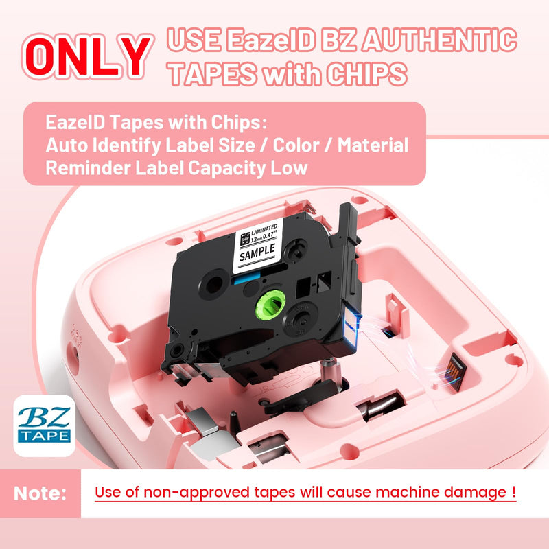 Pink Label Maker Machine with-Tape Waterproof, Portable Kids Label Maker, Keyboard Labeler Handheld, D210S Easy Labeler Machine with Multiple Fonts Frame Barcode for Home Office School Supplies Pink Label Maker label maker with 1 tape