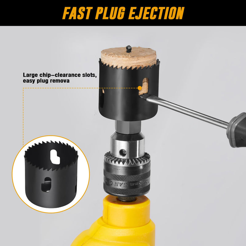 [Australia - AusPower] - KATA 1-3/8" - 1-3/4" Door Lock Installation Set with Guide Template, Door Lock Hole Saw Kit Ideal for Wooden Doors Box 