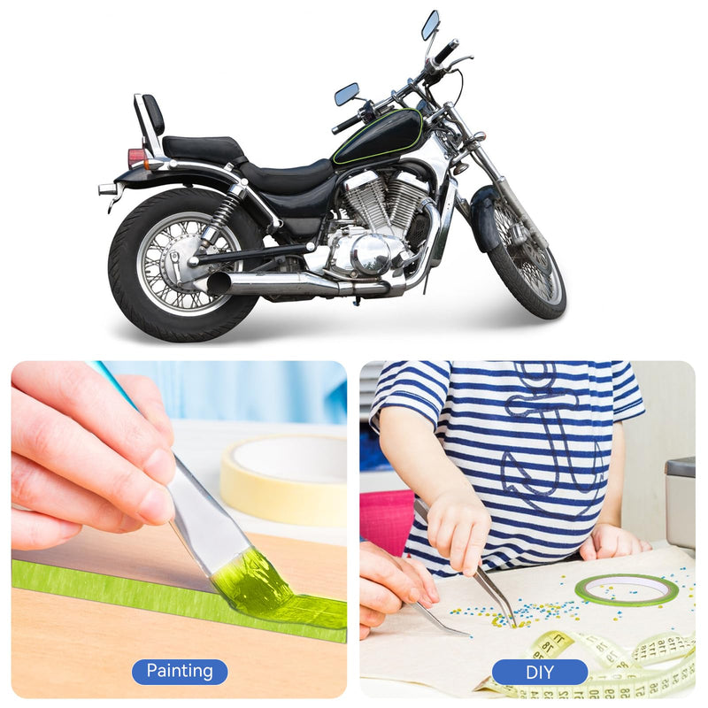 8 Rolls Green Pinstripe Masking Tape 1/8 Inch Width Thin Line Painters Tape for Painting Whiteboard Tapes Pinstriping Paint Tapes for Wall DIY Board Auto Paint