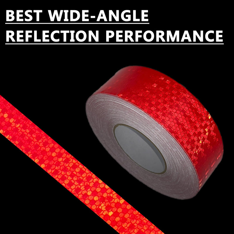 [Australia - AusPower] - Reflective Tape 2 Inch x 30 Feet DOT-C2 Shining Star Fade Resistant Red Reflective Tape Outdoor Waterproof Strong Adhesive Safety Warning Tape Reflector Conspicuity Tape for Trailer Trucks Bike 2IN x 30FT 