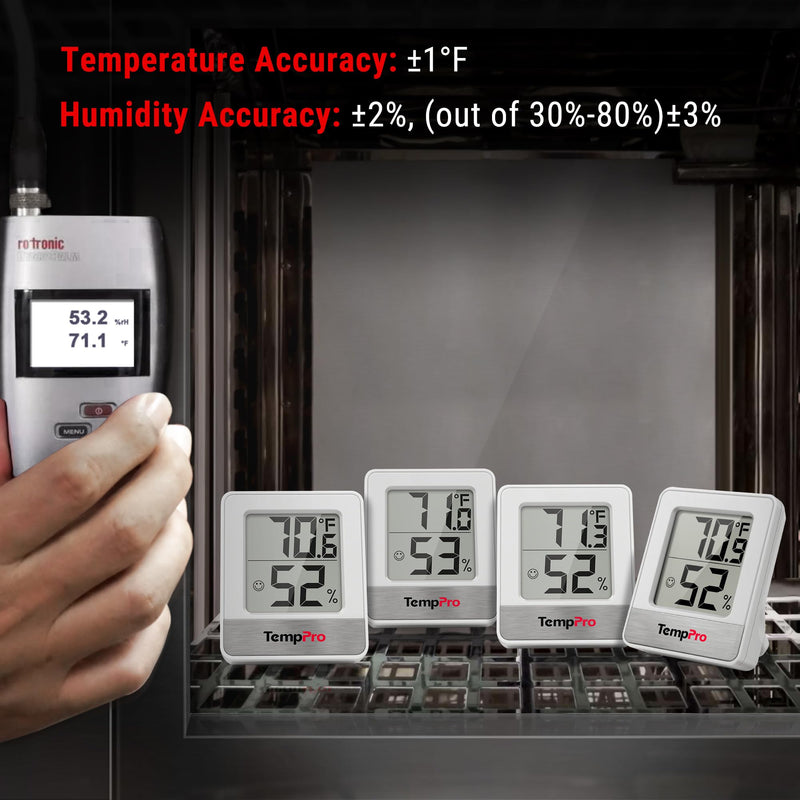 TempPro TP49 Digital Hygrometer Indoor Thermometer Humidity Meter Room Thermometer with Temperature and Humidity Monitor Mini Hygrometer Outdoor Thermometer (Previously ThermoPro) 1 White Indoor Thermometer