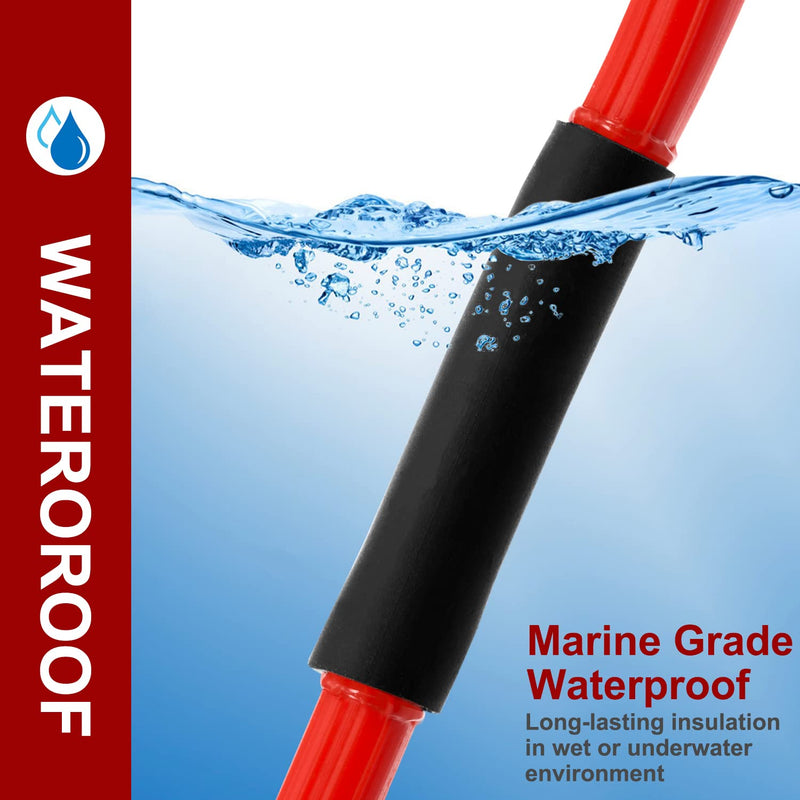 Chanzon 3:1 Ratio 5" LARGE (125mm) Heat Shrink Tubing - Marine Grade Waterproof Adhesive Lined - 4Ft Roll (1.22M Total Length) Black Polyolefin Sleeving Wrap Shrinking 3 to 1 Ratio 1pcs 5" - 4 ft