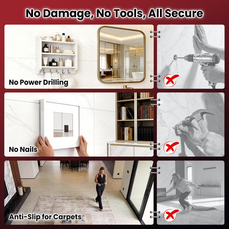 NULTAT Double Sided Tape Heavy Duty, 1.18" x 120" Strong Nano Double Stick Tape, Removable, Washable, Reusable Adhesive Tapes for Wall, Clear Multipurpose Two Sided High Temperature Tape(30 Feet) 30 Feet