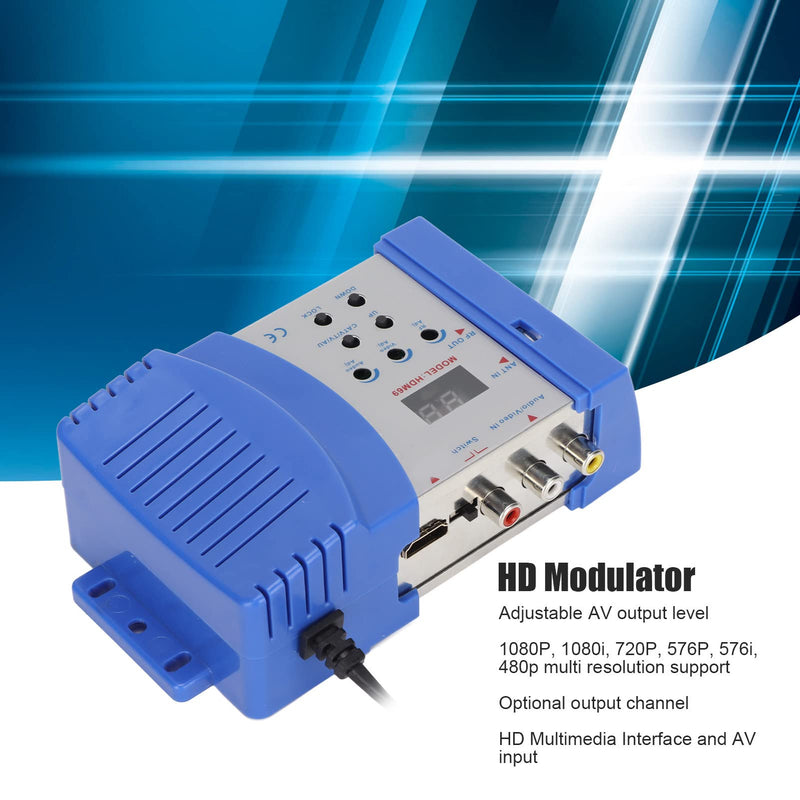 [Australia - AusPower] - Modulator RF Converter, /AV to RF HD Modulator, VHF UHF Demodulator Adapter Support PAL/NTSC TV Format Output for Home TV, Plug and Play(1080P) 