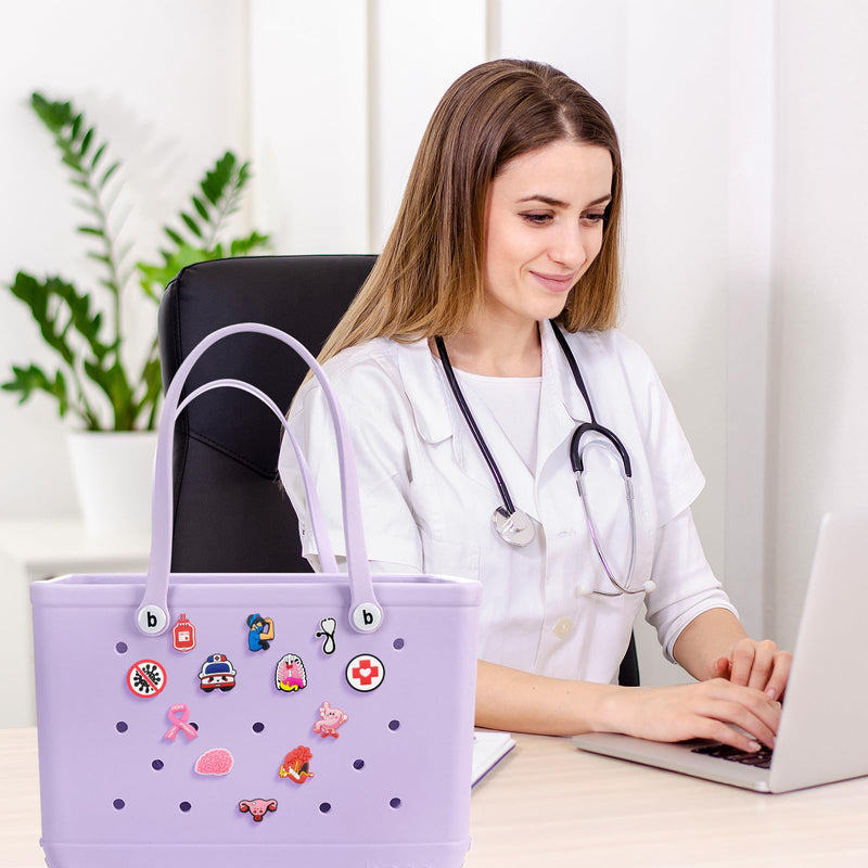 [Australia - AusPower] - 12pcs Charms for Bogg Bag, PVC Beach Charms for Simply Southern Totes, Insert Decorative for Handbag Beach Tote Nurse LIfe2 