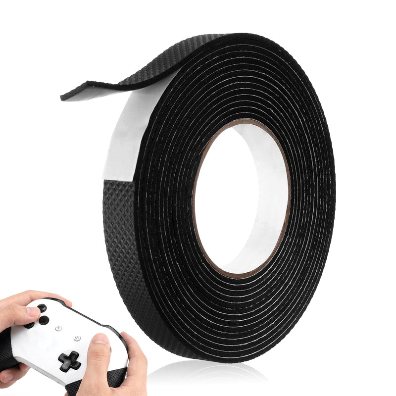 1 Rolls Rubber Grip Tape, 0.8In x 16Ft Ultra Strong Waterproof Anti Slip Tape, Non Slip Step Strips Tapes, Making Handles or Contact Surfaces Safer with Enhanced Grip and Comfort (Black)