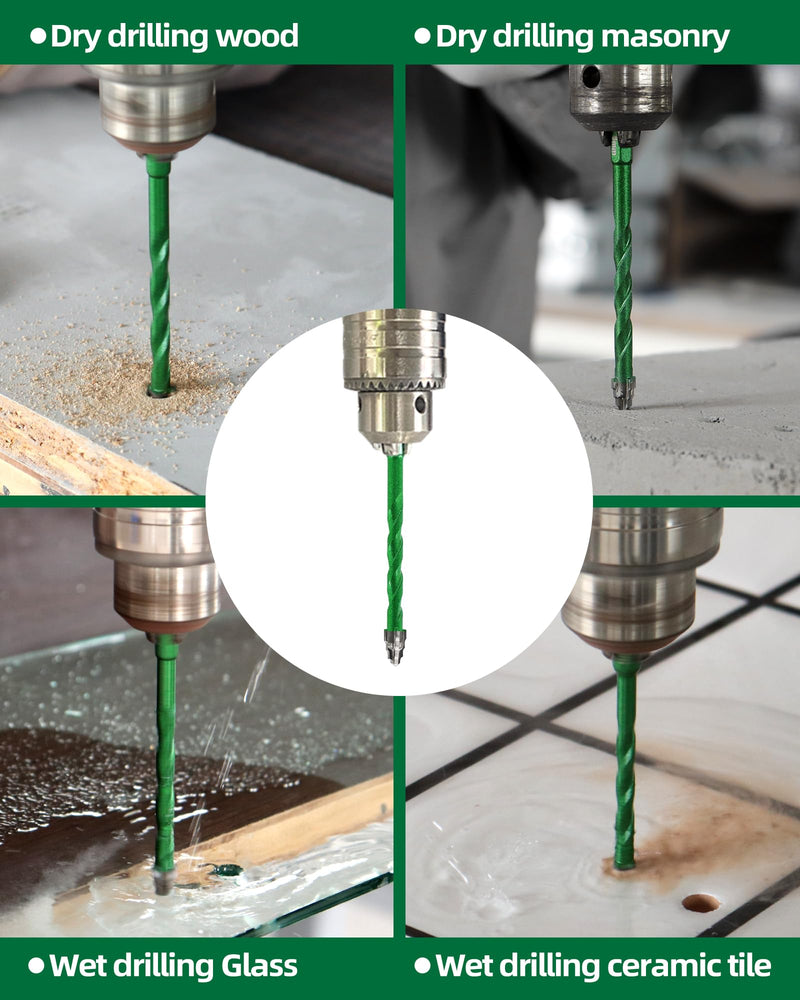 Serrated Masonry Drill Bit Set - 10pcs 1/4”*4, 5/16”*2, 3/8”*2, 1/2”*2 Concrete Carbide Drill Bit Drill Bit for Wood Plastic Masonry Ceramic Tile Glass Marble 6mm*4/8mm*2/10mm*2/12mm*2 10