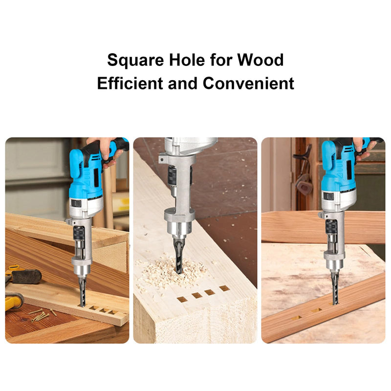 [Australia - AusPower] - Square Hole Drill Adapter, Easy Installation and Disassembly, Hatchet Attachment for Drill Press, Single Corner Machine, Electric Tool Accessories for Drills 